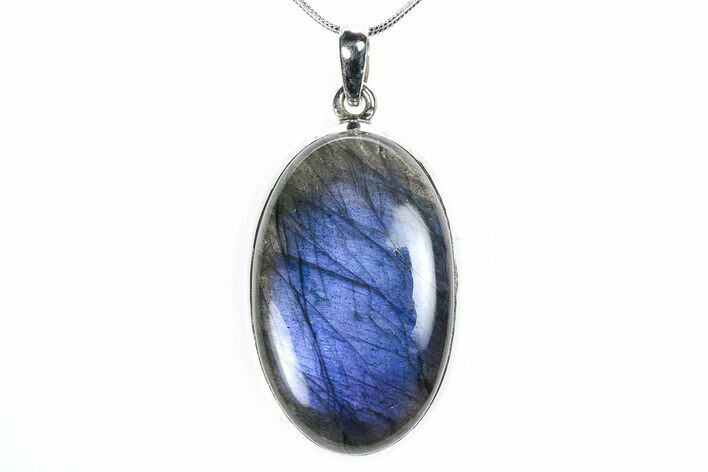 Brilliant Blue Labradorite Pendant with Chain #278281